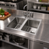Thumbnail image #2 for John Boos Pro-Bowl 2-Compartment Drop-In Stainless Steel Sink, 33 x 22 x 12 Inches