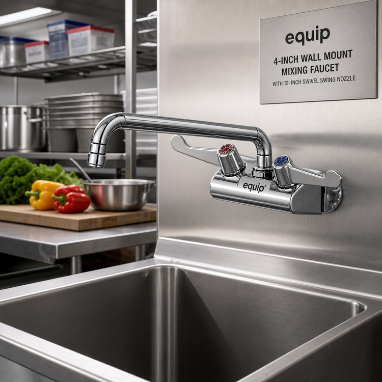 Product image #2 for Equip 4-Inch Wall Mount Mixing Faucet with 12-Inch Swivel Swing Nozzle
