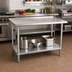 Thumbnail image #2 for Advance Tabco Special Value Series Stainless Steel Work Table with 1-1/2 Inch Rear Backsplash, 48 x 24 Inches