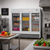 Thumbnail image #2 for KoolMore 81-Inch Three-Section Glass Door Reach-In Refrigerator, 72 Cu. Ft., Bottom-Mount Self-Contained