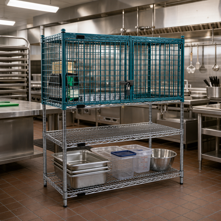 Product image #2 for EagleGard 36W x 21D Security Enclosure Kit with Hinged Doors, Blue-Green Hybrid Epoxy Finish