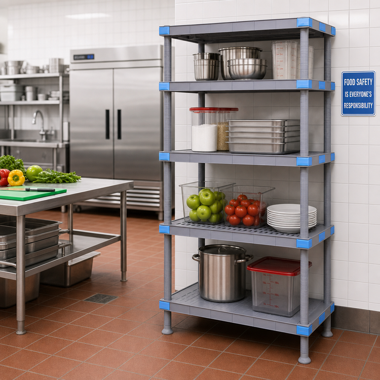Product image #2 for Quantum Millenia 30W x 21D x 74H Stationary Polymer Shelving Starter Unit, Gray