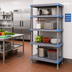 Thumbnail image #2 for Quantum Millenia 30W x 21D x 74H Stationary Polymer Shelving Starter Unit, Gray