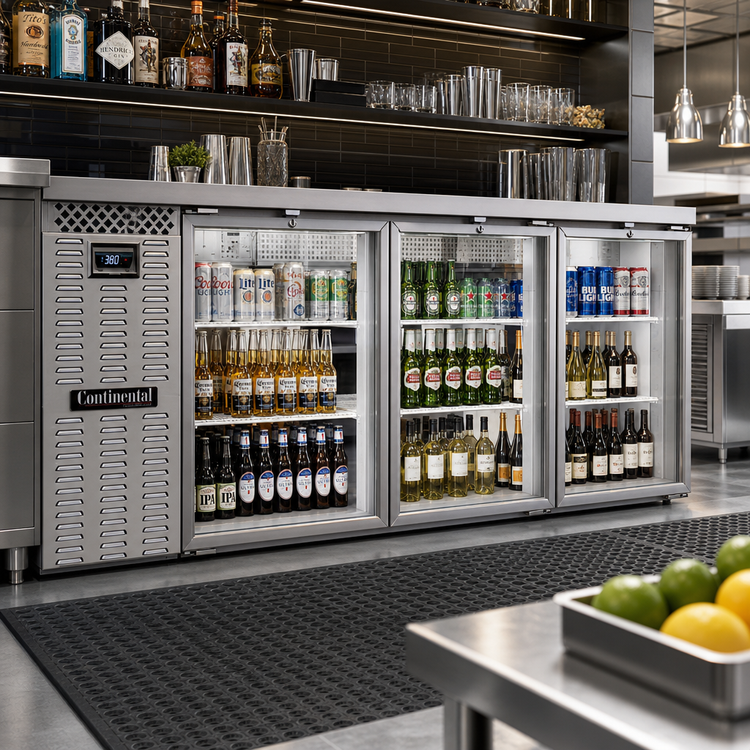 Product image #2 for Continental Refrigerator BB79NSSGDPT 79-Inch Six-Glass Door Pass-Thru Back Bar Cooler