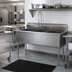 Thumbnail image #2 for Eagle Group Two-Compartment Utility Sink with Double Drainboards, 16 Gauge 430 Stainless Steel, 96-1/4 Inch Wide