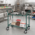Thumbnail image #2 for Quantum 60-Inch 2-Shelf Wire Utility Bus Cart with U-Handles and Swivel Casters