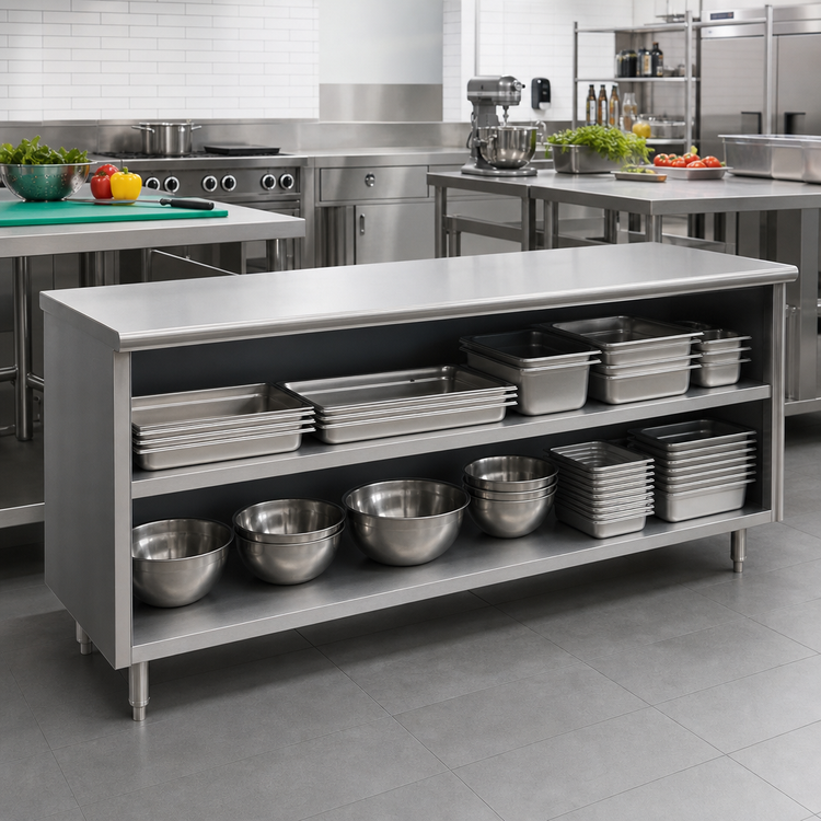 Product image #2 for Eagle Spec-Master Open Front Plate Cabinet with Stainless Steel Top, 72 Inch x 15 Inch