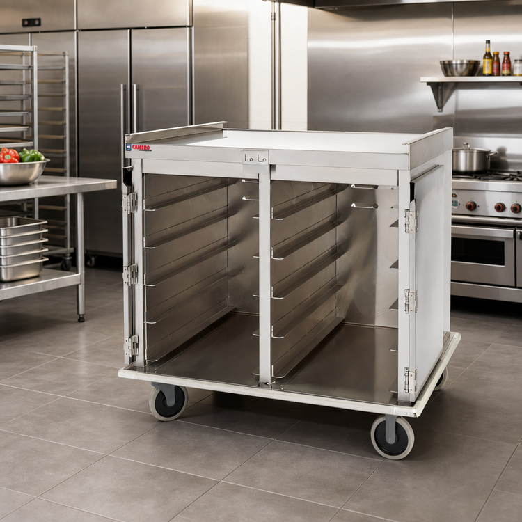 Product image #2 for Cambro ProServe Stainless Steel Double-Door 2-Section Meal Delivery Cart, 20-Tray Capacity for 15 x 20 Trays