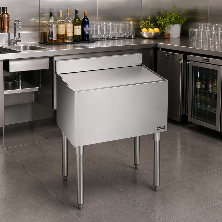 Product image #2 for Krowne Silver Series 30 Inch Insulated Bar Ice Bin with 7-Circuit Cold Plate and Full Sliding Cover