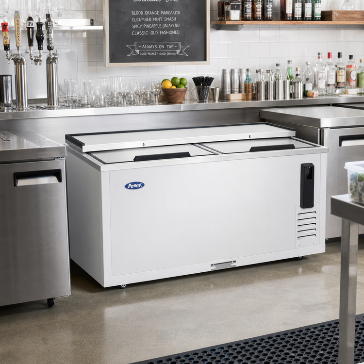 Product image #3 for Atosa 64-3/4-Inch Horizontal Bottle Cooler, 16.4 Cu. Ft., Self-Contained Side-Mount Refrigeration