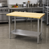 Thumbnail image #2 for Eagle Group 48-Inch x 30-Inch Hardwood Top Work Table with Stainless Steel Undershelf and Legs