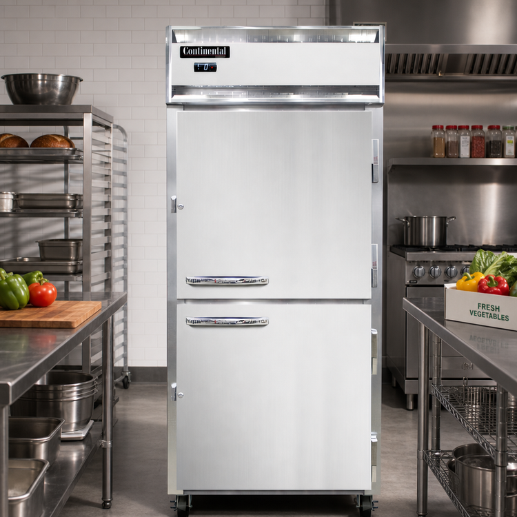 Product image #2 for Continental Refrigerator 1FXNSSHD One-Section Extra-Wide Reach-In Freezer with Half-Height Solid Doors