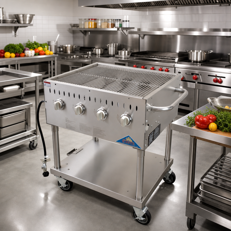 Product image #2 for Comstock-Castle CS-GBBQ-30 Propane Outdoor Charbroiler Grill, 4-Burner, 34-Inch Wide Frame