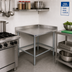 Thumbnail image #2 for Eagle Budget Series 30 x 30 Inch Corner Work Table with 4-1/2 Inch Backsplash, 430 Stainless Steel Top and Galvanized Base
