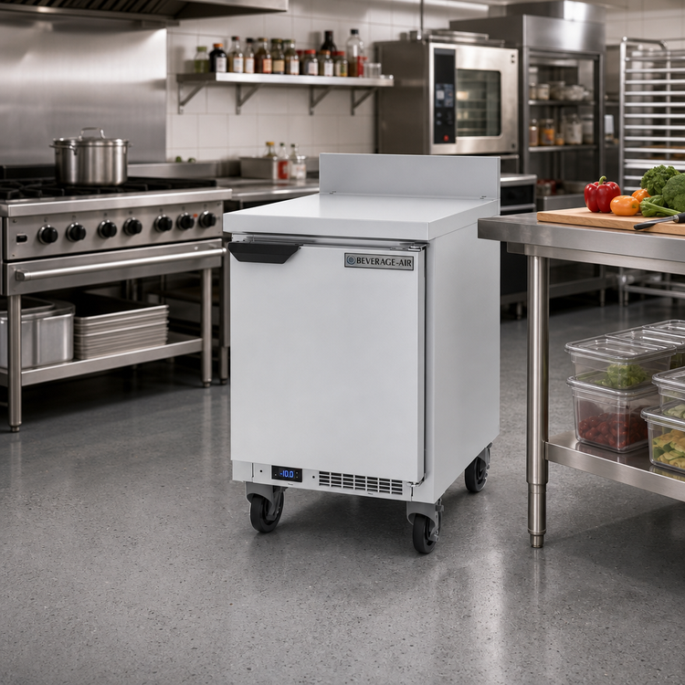 Product image #3 for Beverage-Air 20-Inch Wide One-Section Worktop Freezer with Solid Door and 4-Inch Backsplash