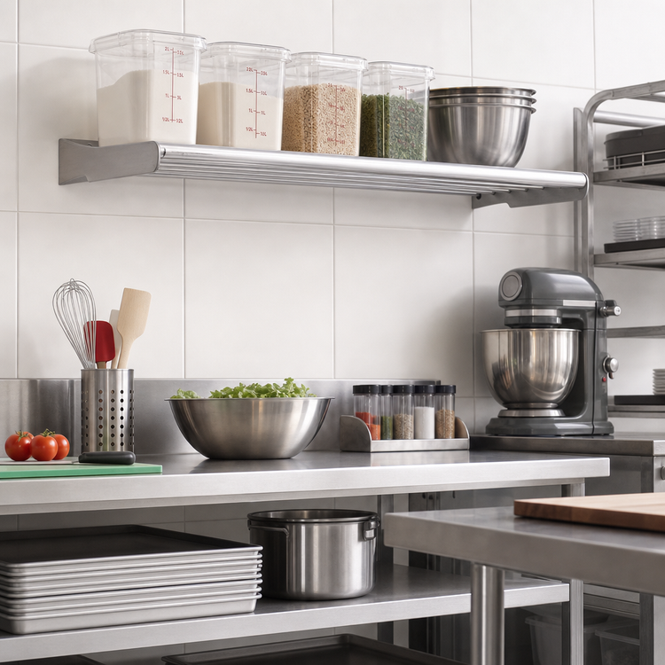 Product image #2 for New Age Heavy-Duty Bar Cantilever Shelf, 42"W x 18"D, Aluminum