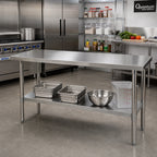 Thumbnail image #2 for Quantum SST-2460U Stainless Steel Work Table, 60 x 24 x 34 Inches, Open Base with Adjustable Undershelf