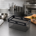 Thumbnail image #3 for American Metalcraft Twilight Rectangular Nestable Black Metal Serving Basket, 12-1/2 x 6-1/2 x 6 Inches