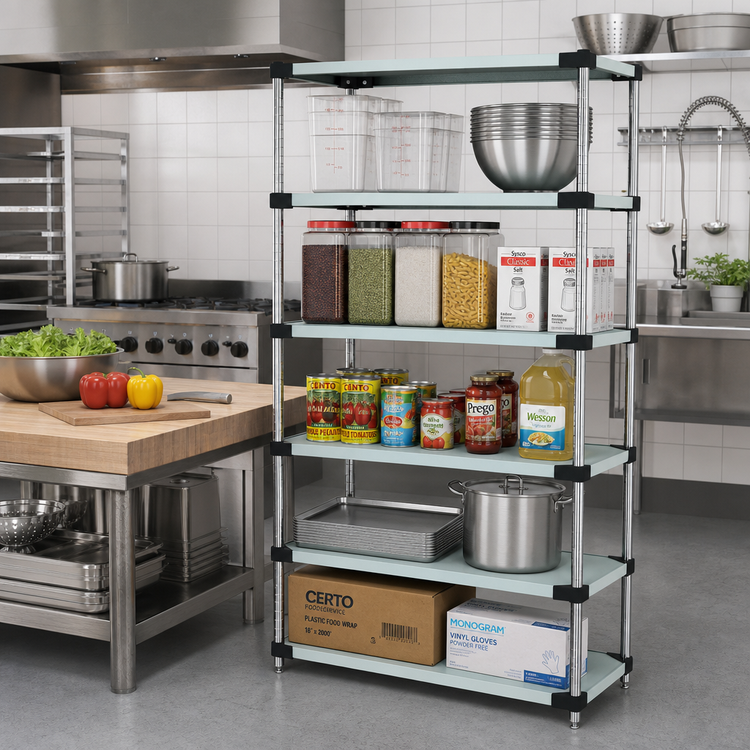 Product image #2 for Quantum 54-Inch x 21-Inch x 63-Inch Solid Stainless Steel Shelving Starter Kit