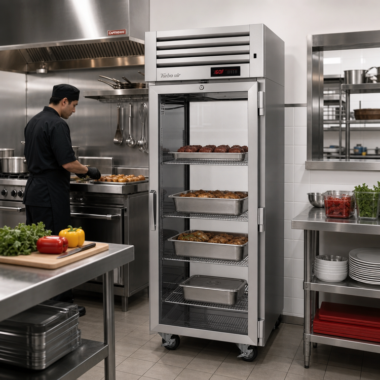 Product image #3 for Turbo Air PRO Series 1-Section Pass-Thru Heated Holding Cabinet with Glass Doors, 28 Cu. Ft., Standard Depth