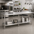 Thumbnail image #2 for Eagle Group Budget Series T24108SB 108 x 24-Inch 430 Stainless Steel Work Table with Adjustable Undershelf