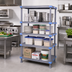 Thumbnail image #2 for Quantum Millenia Polymer Shelving Unit with 4 Solid Shelves and Dunnage Stand, 60W x 21D x 62H