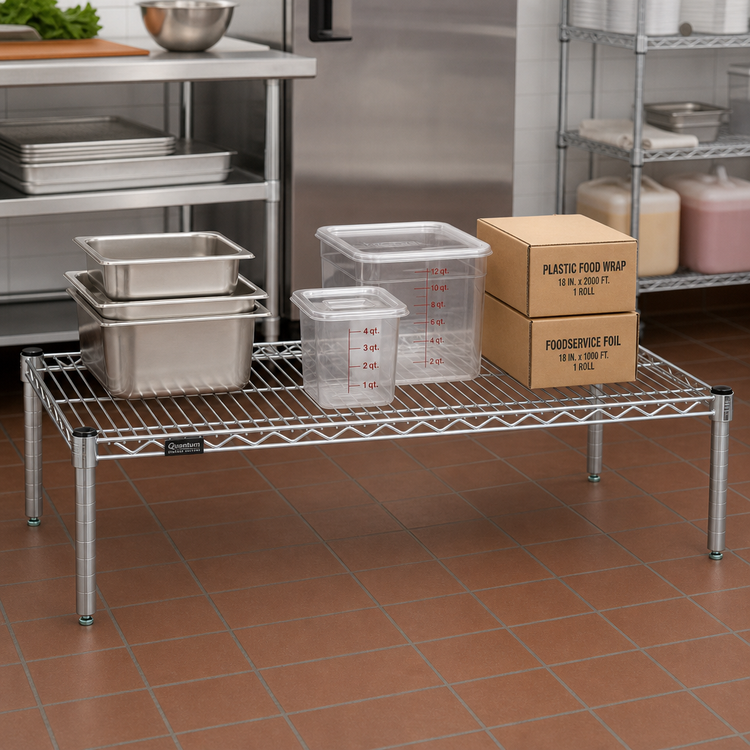Product image #2 for Quantum 60 Inch x 18 Inch Chrome-Plated Platform Dunnage Rack