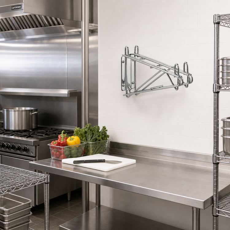 Product image #2 for Metro Super Erecta Double Direct Wall Mount Shelf Support for 14-Inch Shelves, Stainless Steel