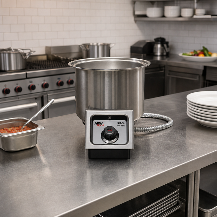 Product image #2 for APW Wyott SM-50-7 ULS Drop-In Electric Round Food Warmer, 7 Qt, Wet/Dry, Non-Insulated