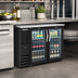 Thumbnail image #2 for Beverage Air BB48HC-FG-B Two-Section Food-Rated Back Bar Refrigerator with Glass Doors, 48 Inch, Black Exterior