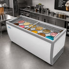 Thumbnail image #2 for Koolmore KM-ICD-71SD 70-Inch Straight Glass Ice Cream Dipping Display Cabinet, 12-Tub, 20 Cu. Ft., Self-Contained Refrigeration