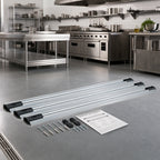 Thumbnail image #2 for Quantum QVTRK-3-168EST Double Unit Floor Track Assembly Kit with 3 14-Foot V-Groove Aluminum Tracks
