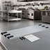 Thumbnail image #2 for Double Unit Floor Track Assembly Kit with 3 14-Foot V-Groove Aluminum Tracks