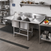 Thumbnail image #2 for Spec-Master FN Series Floor Model Two-Compartment Stainless Steel Sink with Left and Right 30-Inch Drainboards, 24 x 24 x 14 Inch Bowls