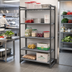 Thumbnail image #2 for Cambro Camshelving Basics Plus 5-Tier Vented Stationary Starter Polymer Shelving Unit, 21 x 30 x 72 Inches, Brushed Graphite