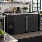 Thumbnail image #2 for Perlick Corporation Quick Ship BBS60-BS-L-STK Two-Section 60-Inch 16 Cu. Ft. Solid-Door Refrigerated Back Bar Cooler, Black, Stainless Steel Top