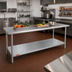 Thumbnail image #2 for Duke 144-Inch x 30-Inch Stainless Steel Top Work Table with Galvanized Undershelf, No Backsplash