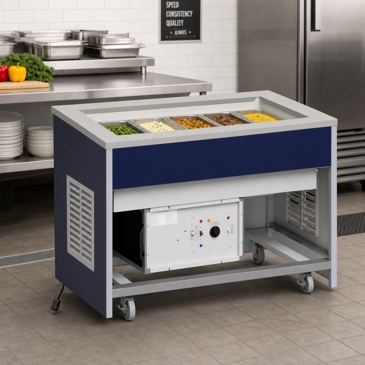 Product image #2 for Atlas Metal INFHC-5 Mobile 5-Pan Hot/Cold Buffet Station