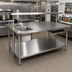 Thumbnail image #2 for Advance Tabco TSS-484 48 Inch x 48 Inch 14-Gauge 304 Stainless Steel Flat Top Work Table