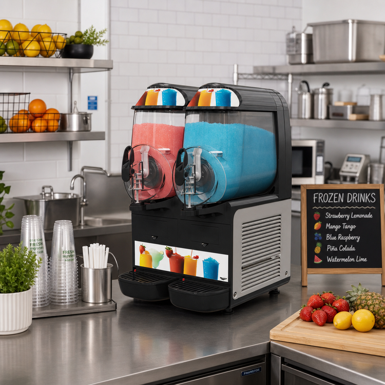 Product image #2 for Vollrath Two-Bowl Frozen Beverage & Granita Countertop Dispenser with 10-Liter Bowls, Auto-Fill Ready