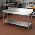 Thumbnail image #2 for BK Resources 72-Inch x 24-Inch Stainless Steel Work Table with 5-Inch Riser and Open Base