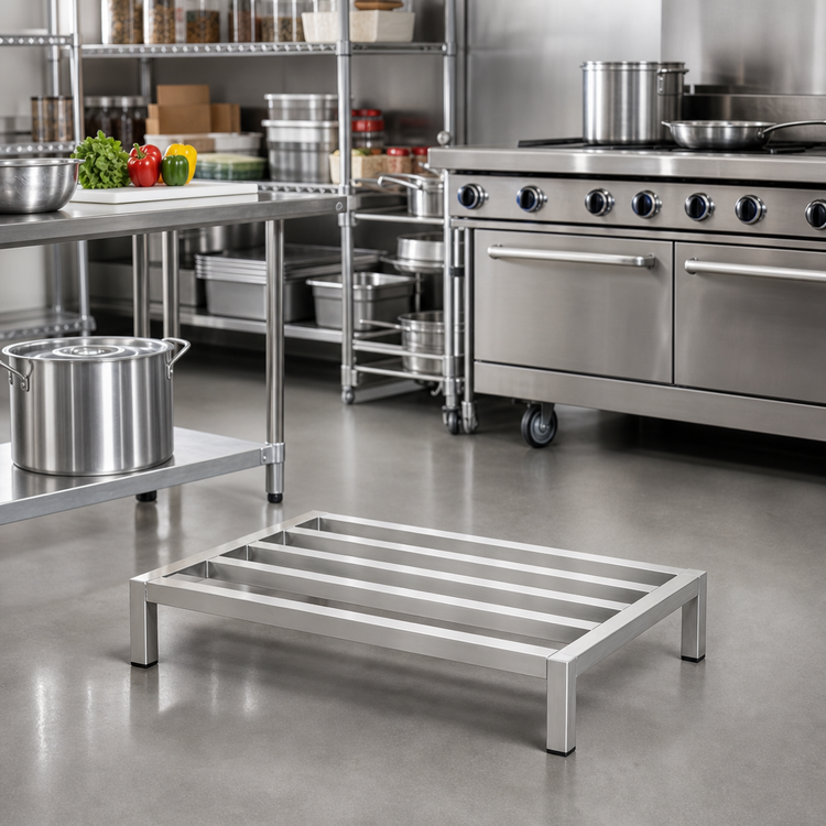 Product image #2 for Panco Tubular Aluminum Dunnage Rack with 5 Lats, 60 x 24 x 8 Inches, 1500 lb Capacity