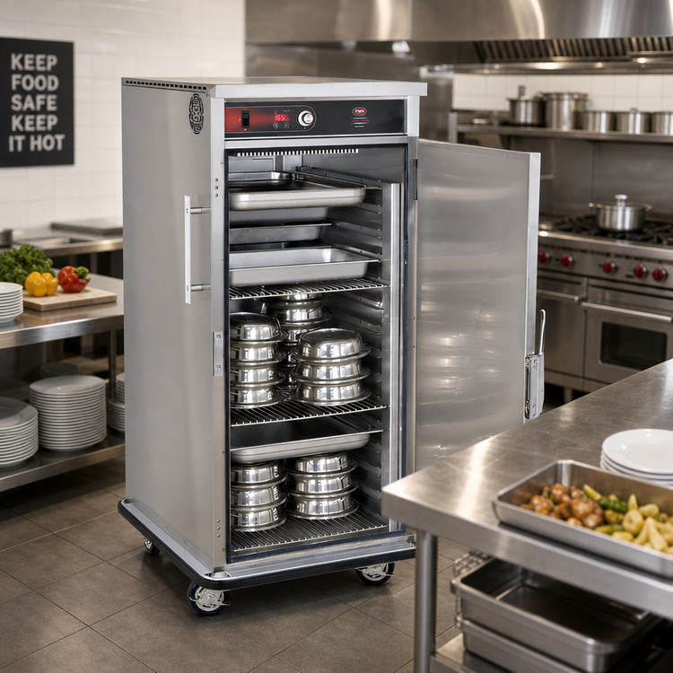 Product image #2 for FWE Ultra-Universal Mobile Heated Banquet Cabinet, Single Door, 60 Covered Plate Capacity