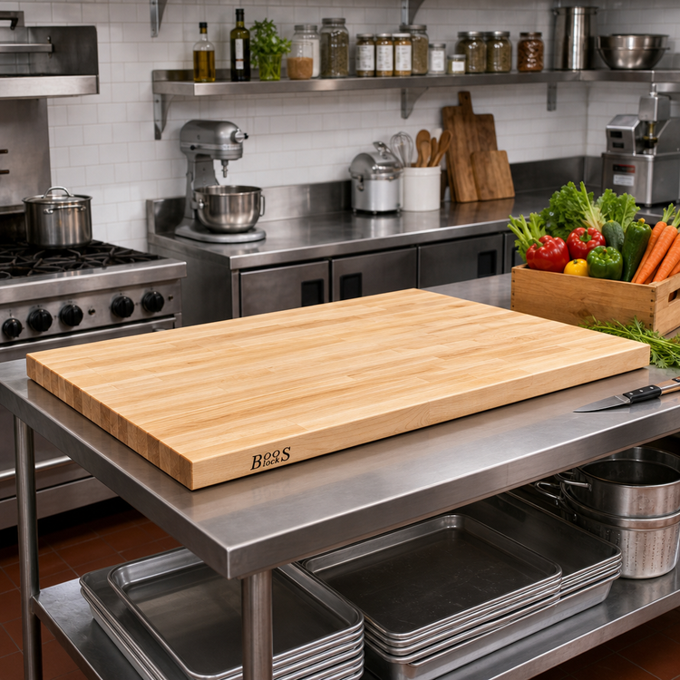 Product image #2 for Boos Block Blended Edge Grain Northern Hard Rock Maple Kitchen Countertop, 48 x 27 x 1-1/2 Inch, Varnique Finish
