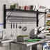 Thumbnail image #2 for Eagle Group 48-Inch x 18-Inch Reversible Angled Wire Shelf with Hanger Rails, Black Epoxy
