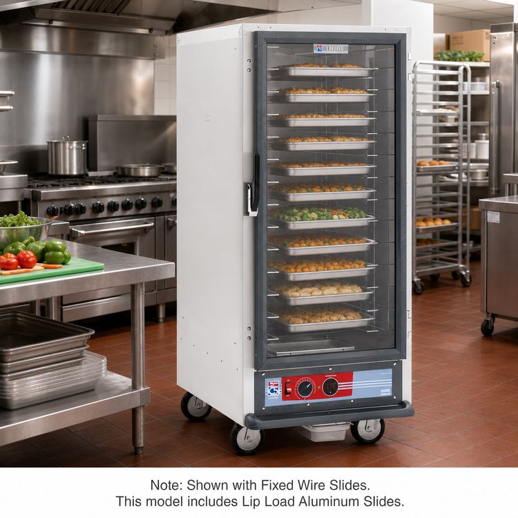 Product image #2 for Metro C5 1 Series 3/4 Height Non-Insulated Mobile Heated Holding Cabinet with Clear Polycarbonate Door and Lip Load Slides