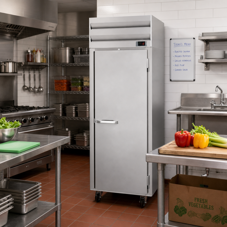 Product image #3 for Howard-McCray SR Series Single-Section Remote Reach-In Refrigerator, 22 Cu. Ft., Solid Full-Hinged Door