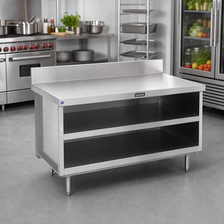 Product image #2 for La Rosa Refrigeration L-60142-32 Open Cabinet Base Utility Stand, 42 x 32 Inches, 304 Stainless Steel Top