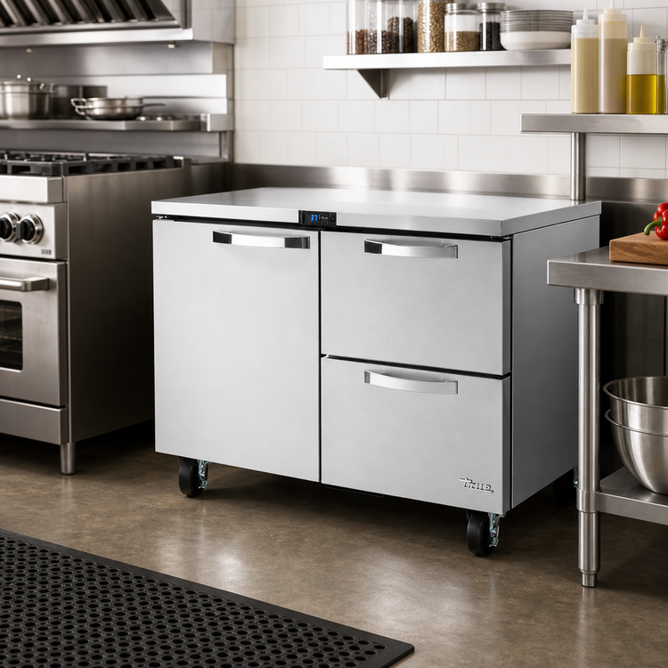 Product image #2 for True SPEC SERIES TUC-48D-2-HC~SPEC3 Two-Section Undercounter Refrigerator with 1 Door and 2 Drawers