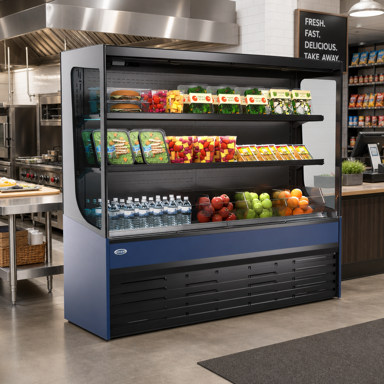 Product image #2 for Federal Industries Vision Series Slim-Line Self-Serve Refrigerated Open-Air Cooler Display Case, High Profile, 48"W x 24"D x 60"H